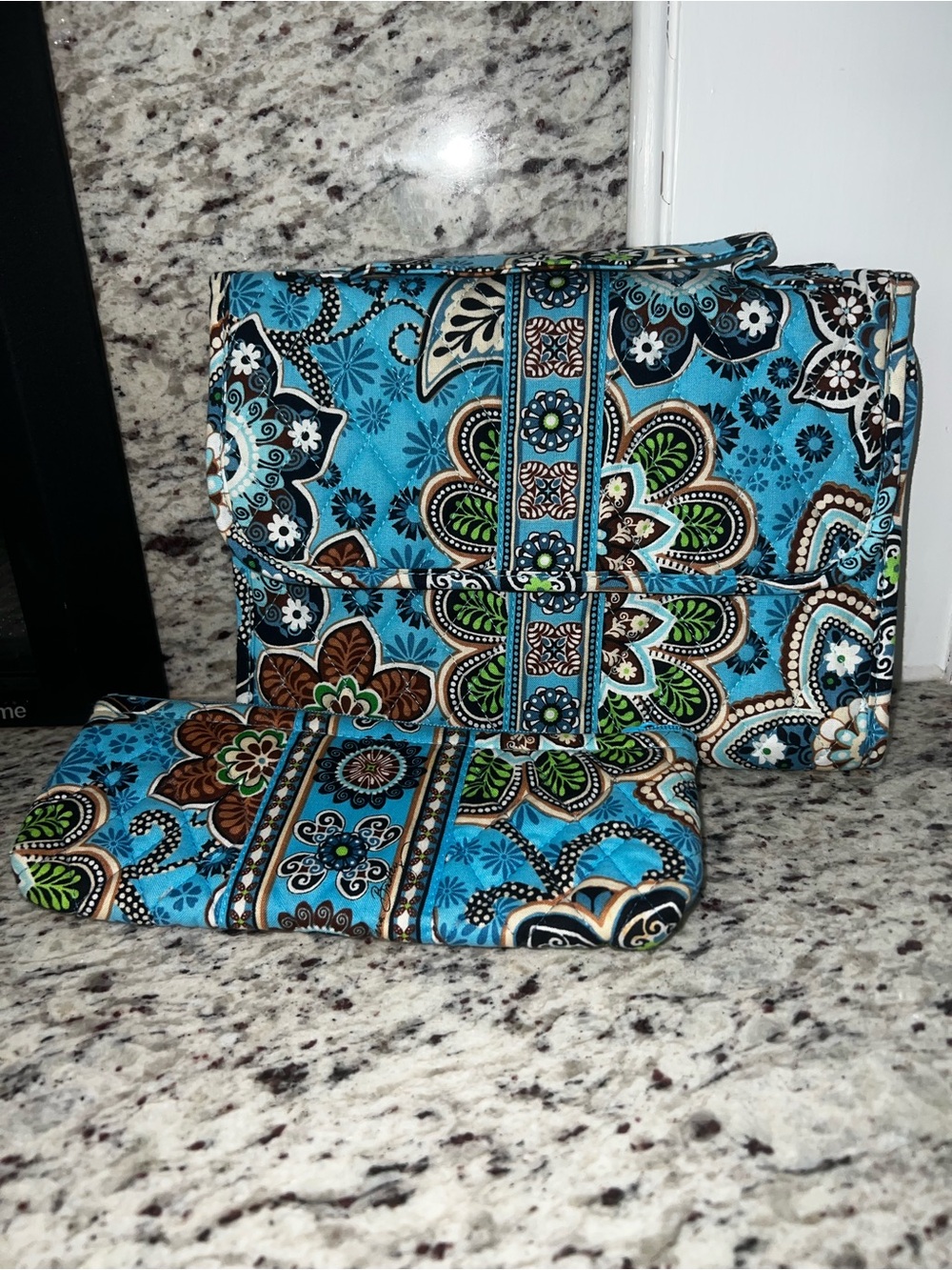 Vera Bradley Mediterranean Blue Organizer Set